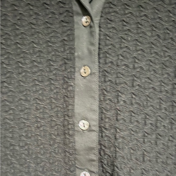 Rayure Paris VTG Black Textured Stretchy Button-Up Shirt Size 42 US 10 Retro 90s - Picture 7 of 10